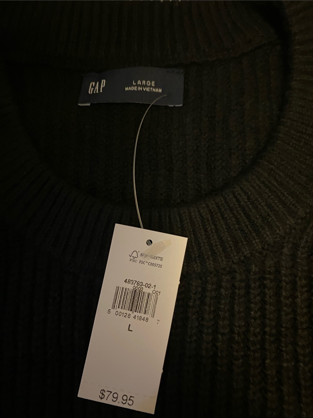 Black Ribbed Knit Sweater - Picture 6 of 7